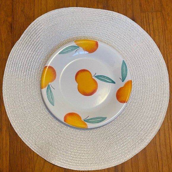 Pier 1 Italian Handpainted Peach Dinner Plates - Picture 3 of 4